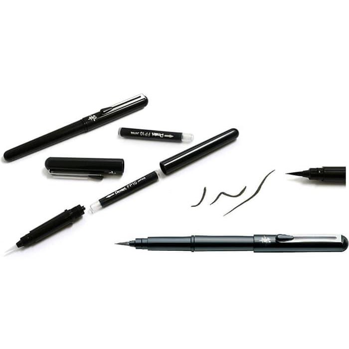 

ID 20770 BRUSH PEN : PENTEL POCKET BRUSH PEN + 2 REFILL CARTRIDGES
