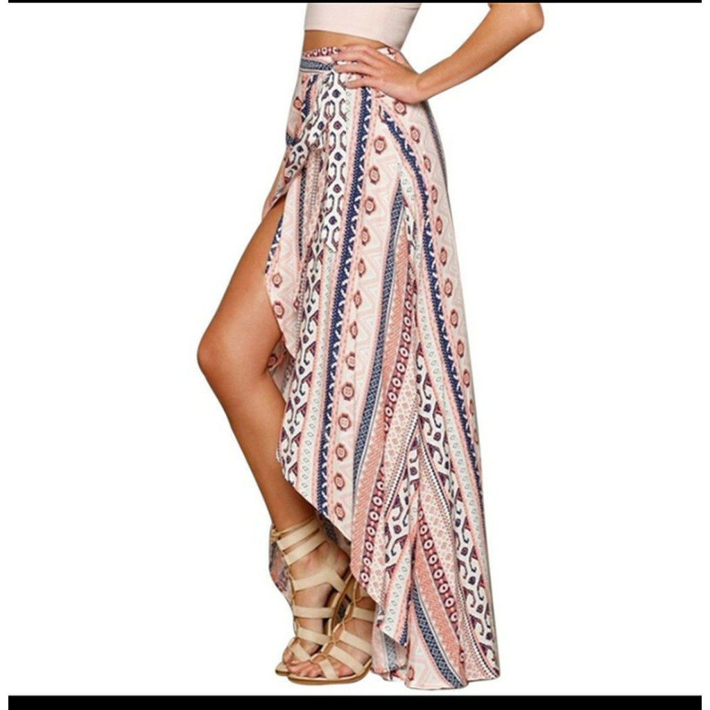 Cuci Gudang Hot Promo Rok Maxi Boho Gypsy Motif Bunga Tribal Untuk Musim Panas At Berkualitas