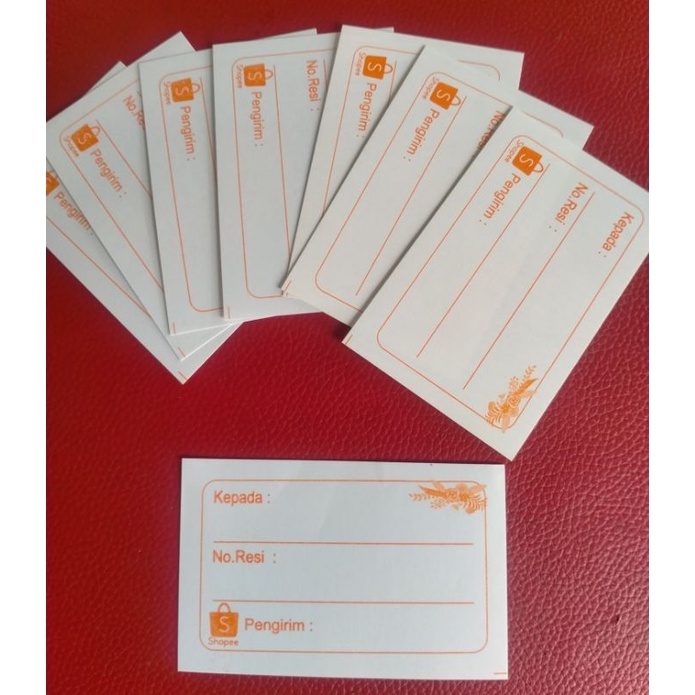 

harga untuk 5 pcs stiker pengiriman shopee uk. 8x5 cm