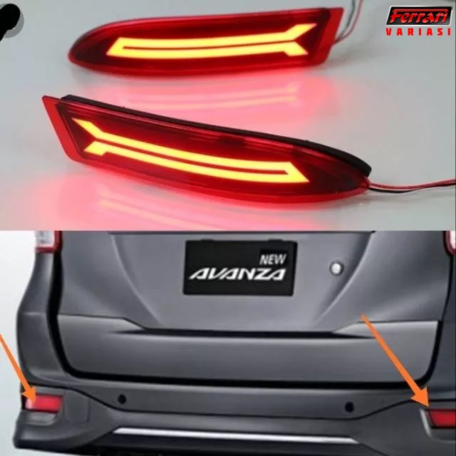 lampu bumper LED reflektor belakang mobil Avanza 2014 type B