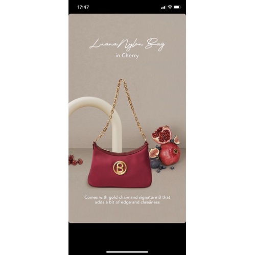 Luana Bag nylon by Buttonscarves BS cherry