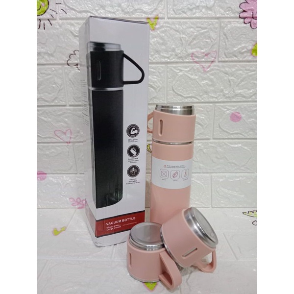 0TERMOS SET CANGKIR 500 ML VACCUM FLASK SET / KEMASAN KOTAK