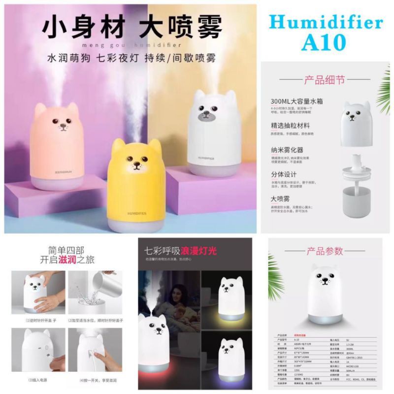 Humidifier Diffuser Model Pet Cute A10 Aroma Terapi Pengharum Ruangan