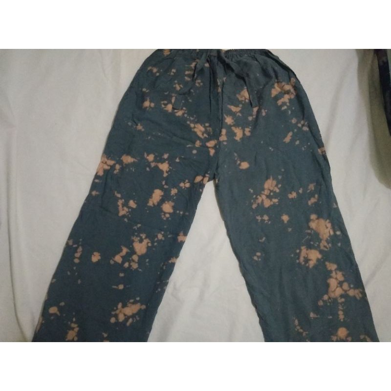 Celana Kulot Panjang Tie Dye Premium Bali-Grey brown