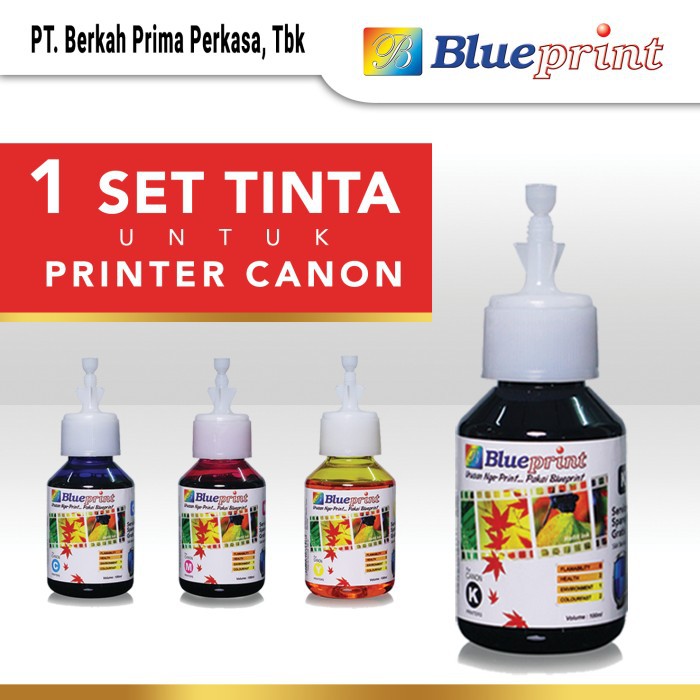 Tinta Original BLUEPRINT Refill For Printer Canon 1 Set 4 Warna 100 ml