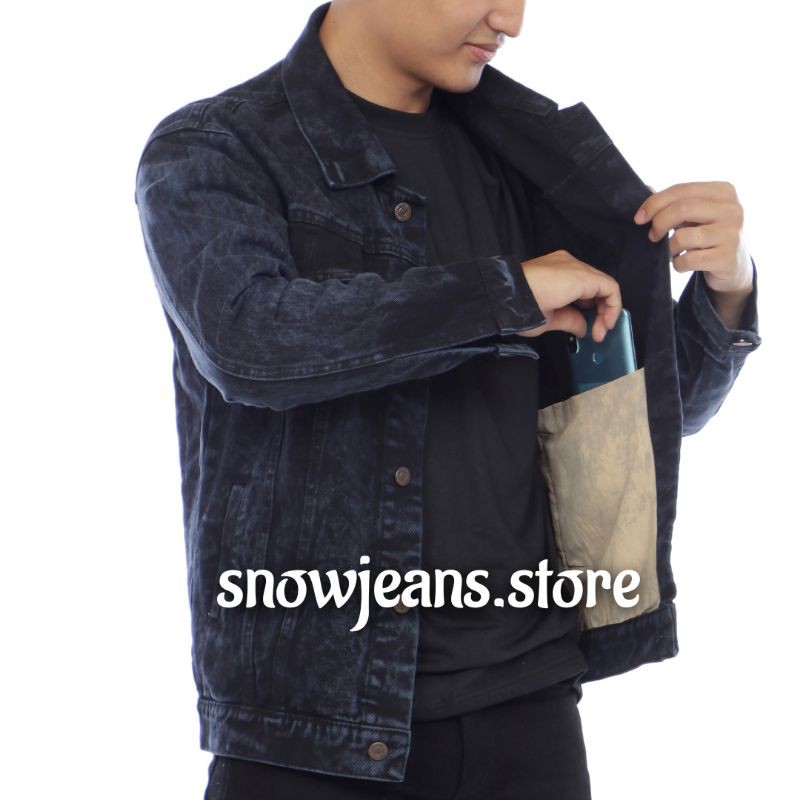 jaket jeans sanwash /jaket jeans murah / jaket jeans pria/jaket jeans / jaket jeans couple / jaket jeans snow black cod-Sanwash nepi