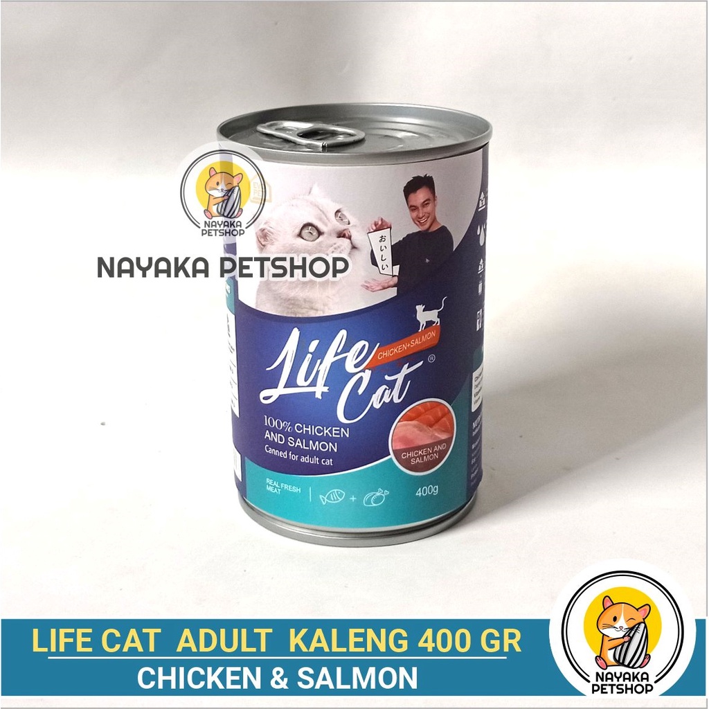 Life Cat Kaleng 400 gr Chicken Salmon Pakan Kucing Basah Makanan Cat Wet Food