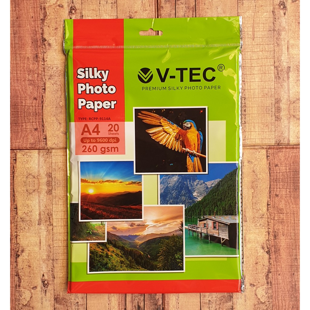 Photopaper Silky / Doft / Matte - V-TEC Silky Photopaper A4 260 Gsm - Kertas Foto Doft Matte