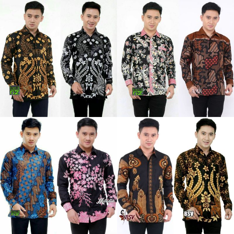 KEMEJA BATIK PRIA LENGAN PANJANG SIZE S M L XL XXL XXXL BSWART Batik HRB026 kenango