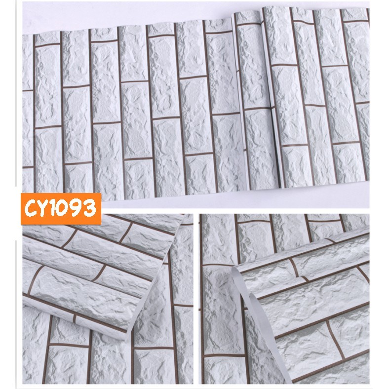 Wallpaper dinding 3d motif bata batu alam / Wallpaper dinding kamar tidur anak wallstiker 45cmx10m-CY1093