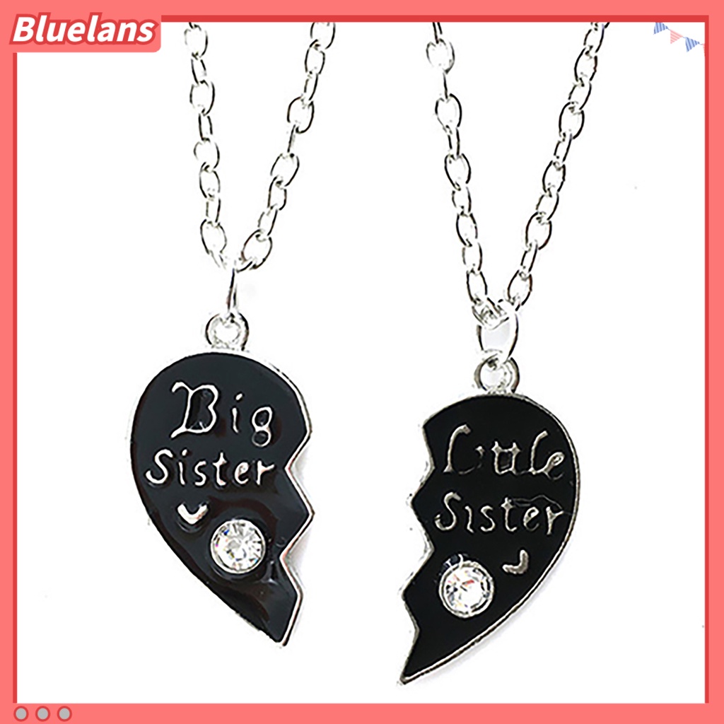 Bluelans Women Necklace Stylish Heart Puzzle Alloy Girls Pendant Necklace