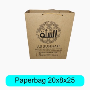 

Paperbag / Tas kertas / uk. 20x8x25 / Goodie Bag / Tas Souvenir / Custom Sablon / free desain