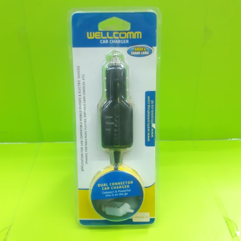 Charger mobil car charger wellcomm plig in roll micro/hanphone nokia