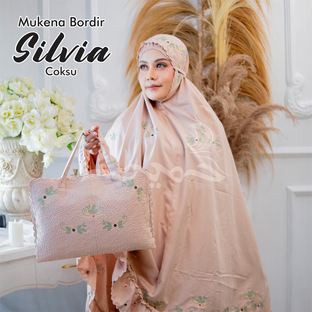 Mukena Dewasa Kekinian / Mukena Bordir Silvia / Mukena Mewah Murah 2021