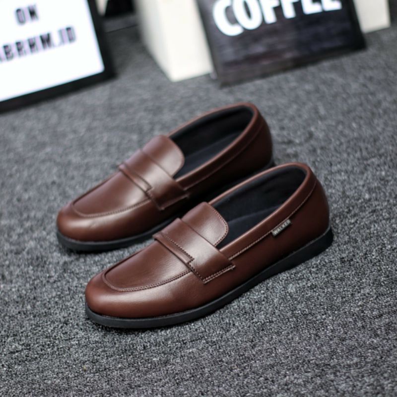 bungkusuku kevin - Sepatu Pantofel Pria Hitam Kerja Formal Kantoran Kulit PU