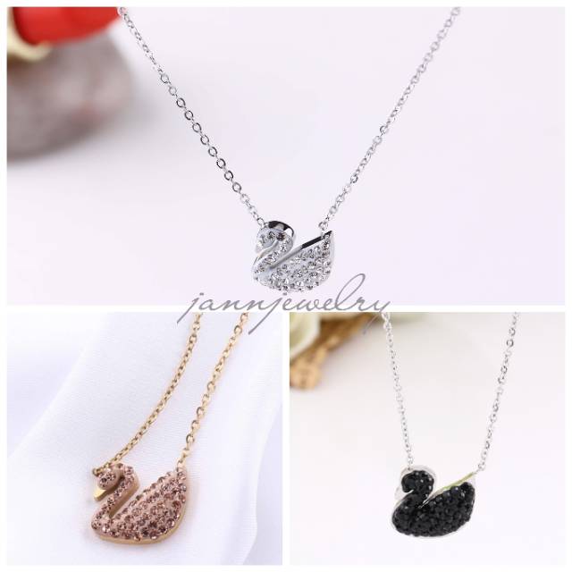 Kalung angsa swan titanium anti karat Uk45cm KT-25