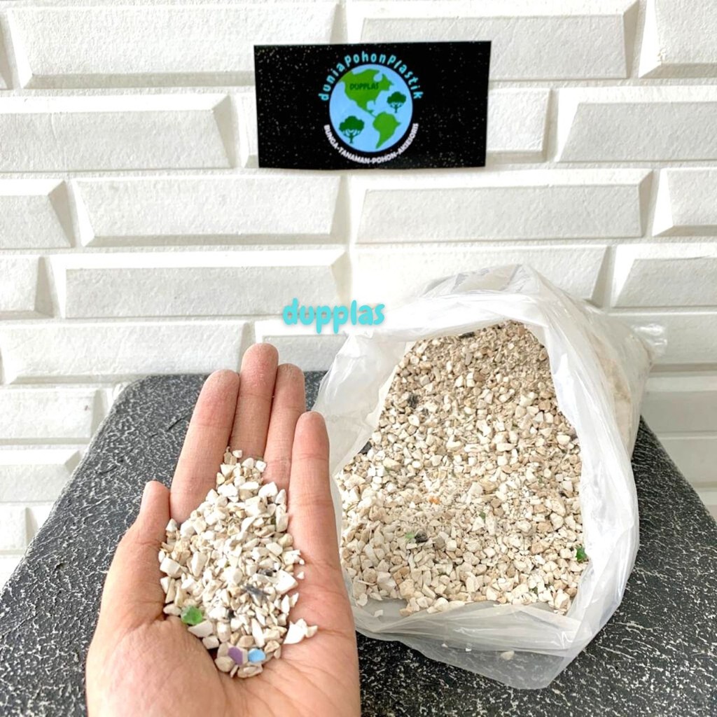 Batu Hias Terrasso Halus Putih Tanaman Artificial Kiloan Dekorasi Aquarium Pohon Daun Hidup Taman