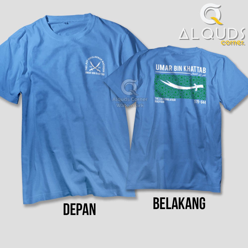 Kaos Dakwah Islami UMAR BIN KHATTAB Last Khulafaur Rasyidin / Baju Distro Santri Tokoh Muslim / 5991-8