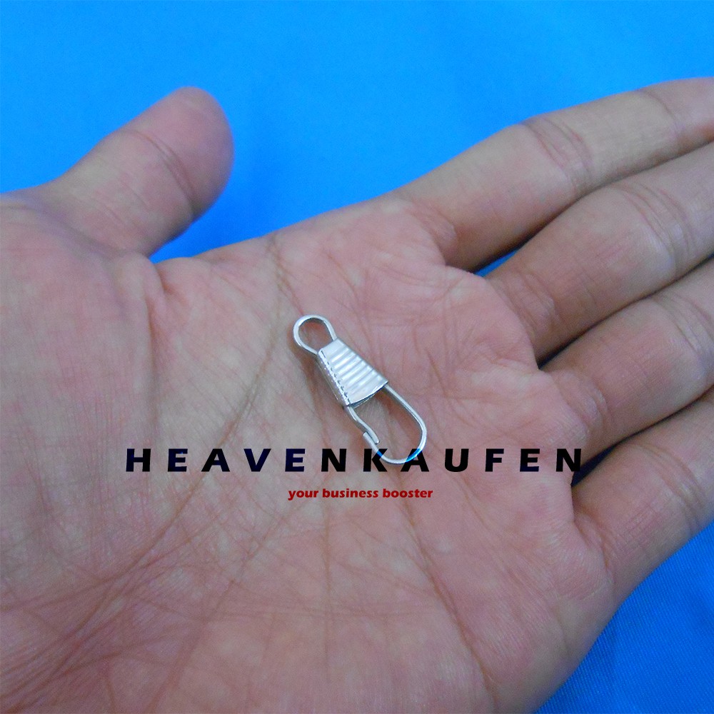 Kait Pengait Kecil Nikel Silver Lebar Lubang Tali 4 mm Panjang 2,5 cm