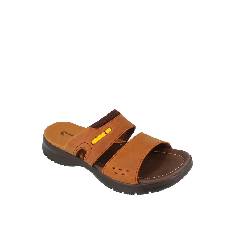 SANDAL SLIDE PAKALOLO PRIA ORIGINAL CASUAL KULIT ASLI COKLAT PB37