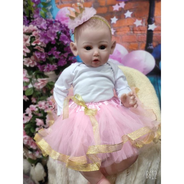 Ready Boneka Bayi Cewek Tutu Reborn Realistis Premium 60cm