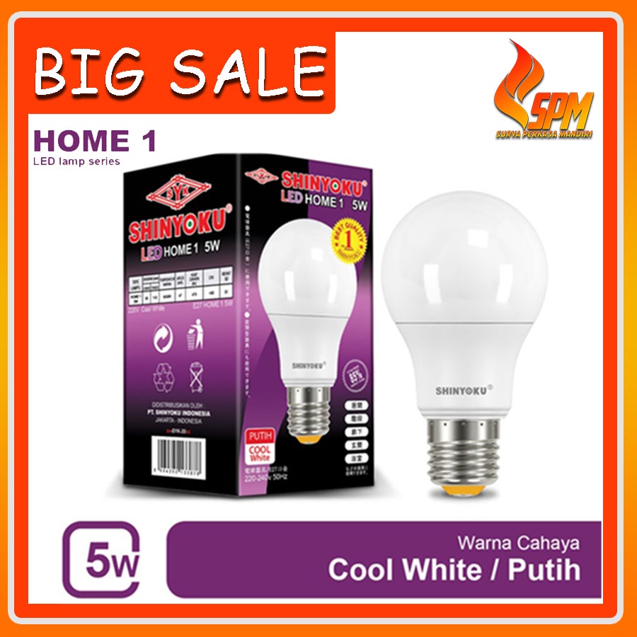 LAMPU LED HOME SHINYOKU 5W/5 WATT 7W/7 WATT 9W/9 WATT 12W/12WATT 15W/15WATT - LAMPU LED SHINYOKU