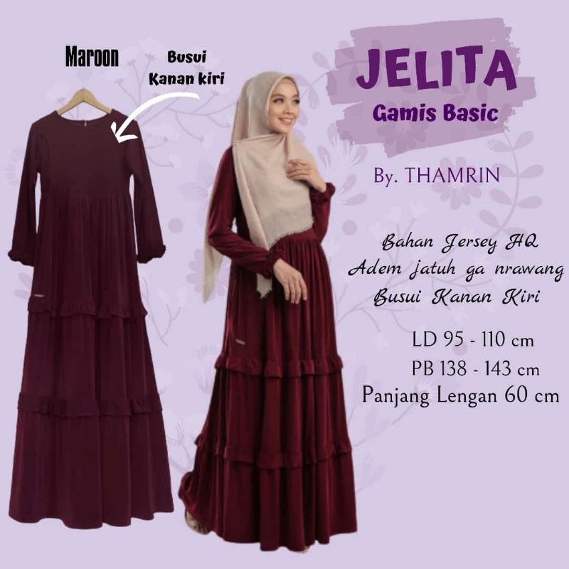 Gamis Jersey HQ Jelita ORI by Thamrin