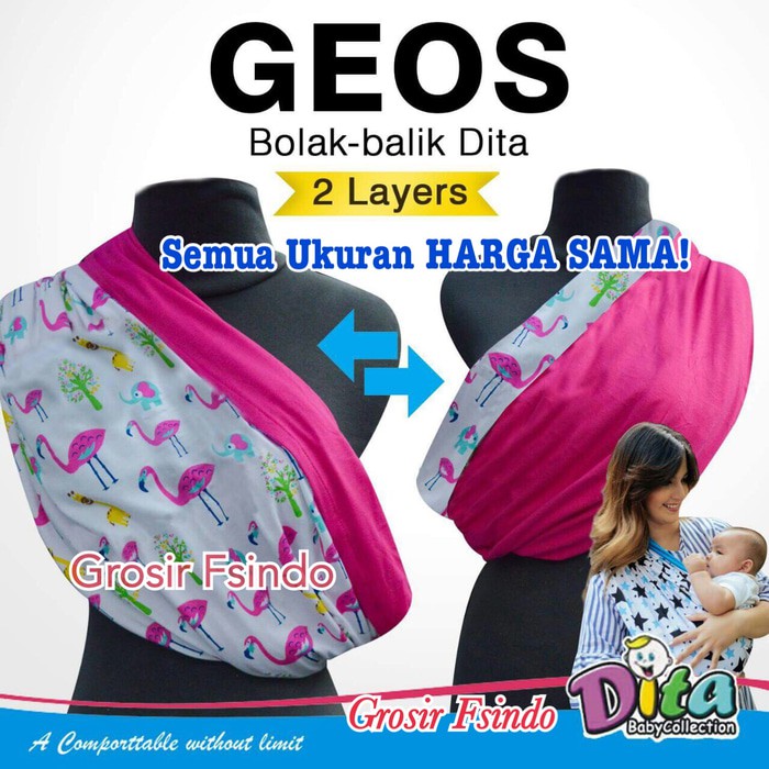 Gendongan dita2 layer/ gendongan kaos/ geos/ gendongan bayi