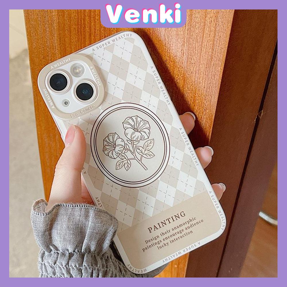 iPhone Case Silicone Soft Case TPU Clear Case Angel Eye Protection Camera Shockproof Brown Checkered Flower For iPhone 13 Pro Max iPhone 12 Pro Max iPhone 11 iPhone 7 Plus