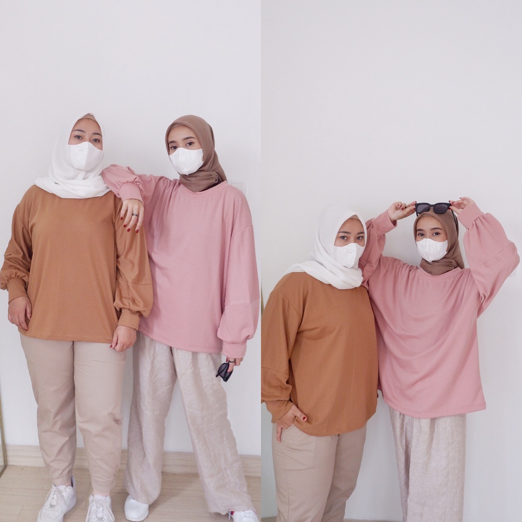 BLOUSE LENGAN BALON/ BLOUSE ATASAN WANITA/ KAOS TANGAN BALON