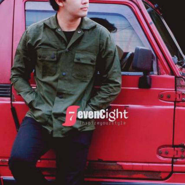 JAKET  KEMEJA SEMI PARKA PRIA CANVAS TEBAL