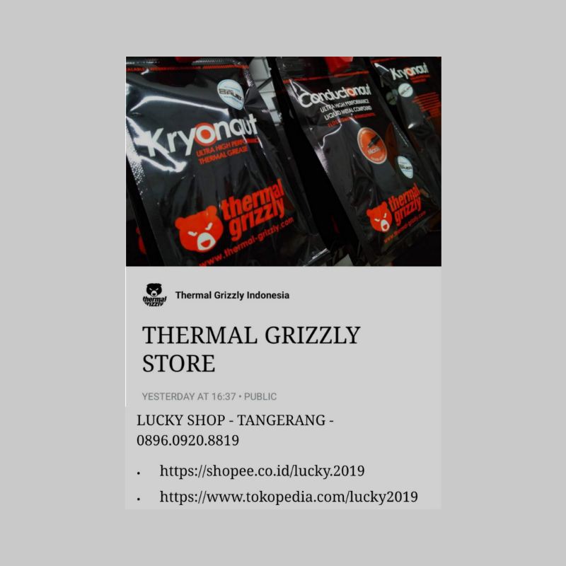 Thermal Grizzly Kryonaut 1gr High Performance Thermal Paste 100% ORIGINAL AUTHORIZED SELLER