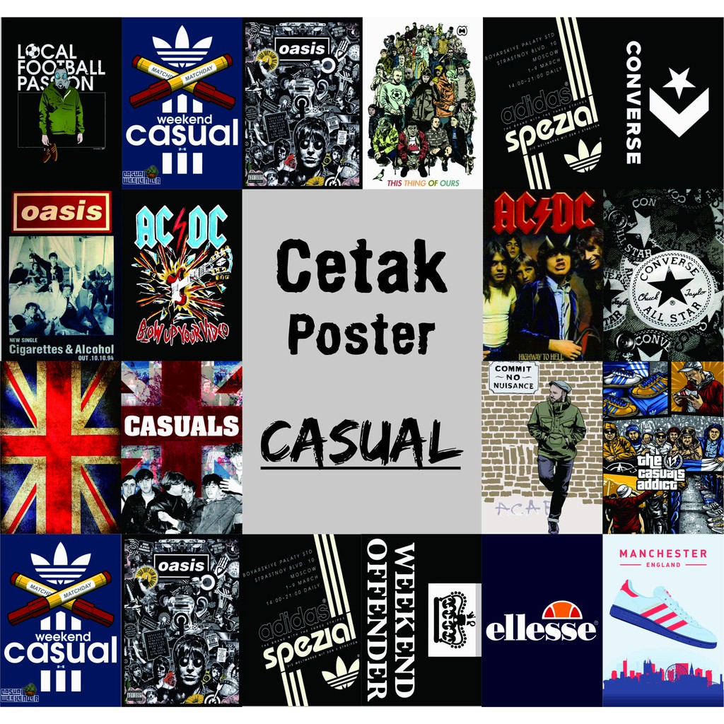 Dapat 20Pcs Poster Dinding Aesthetic Collage Wall Casual Brand Retro Vintage Band
