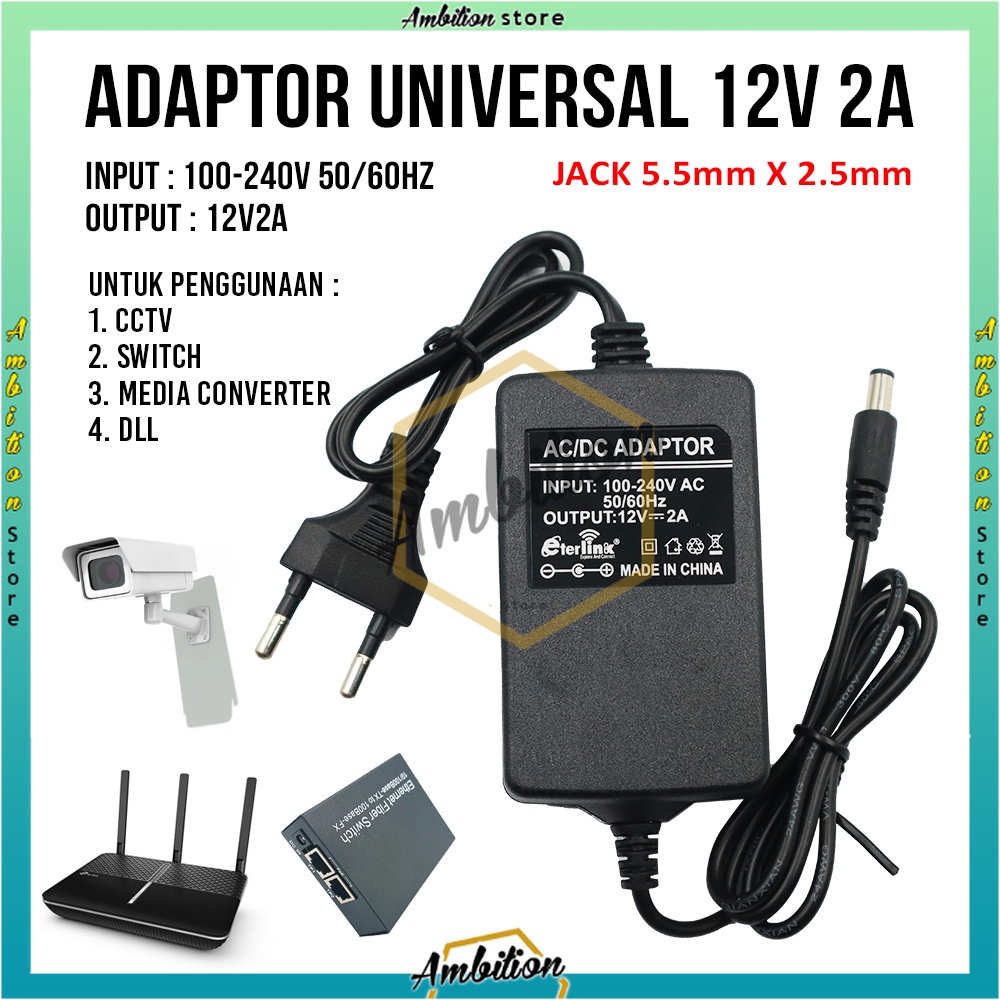 TERBARU!!! ADAPTER 12V 2A  - ORIGINAL POWER SUPPLY [Bisa bayar ditempat]