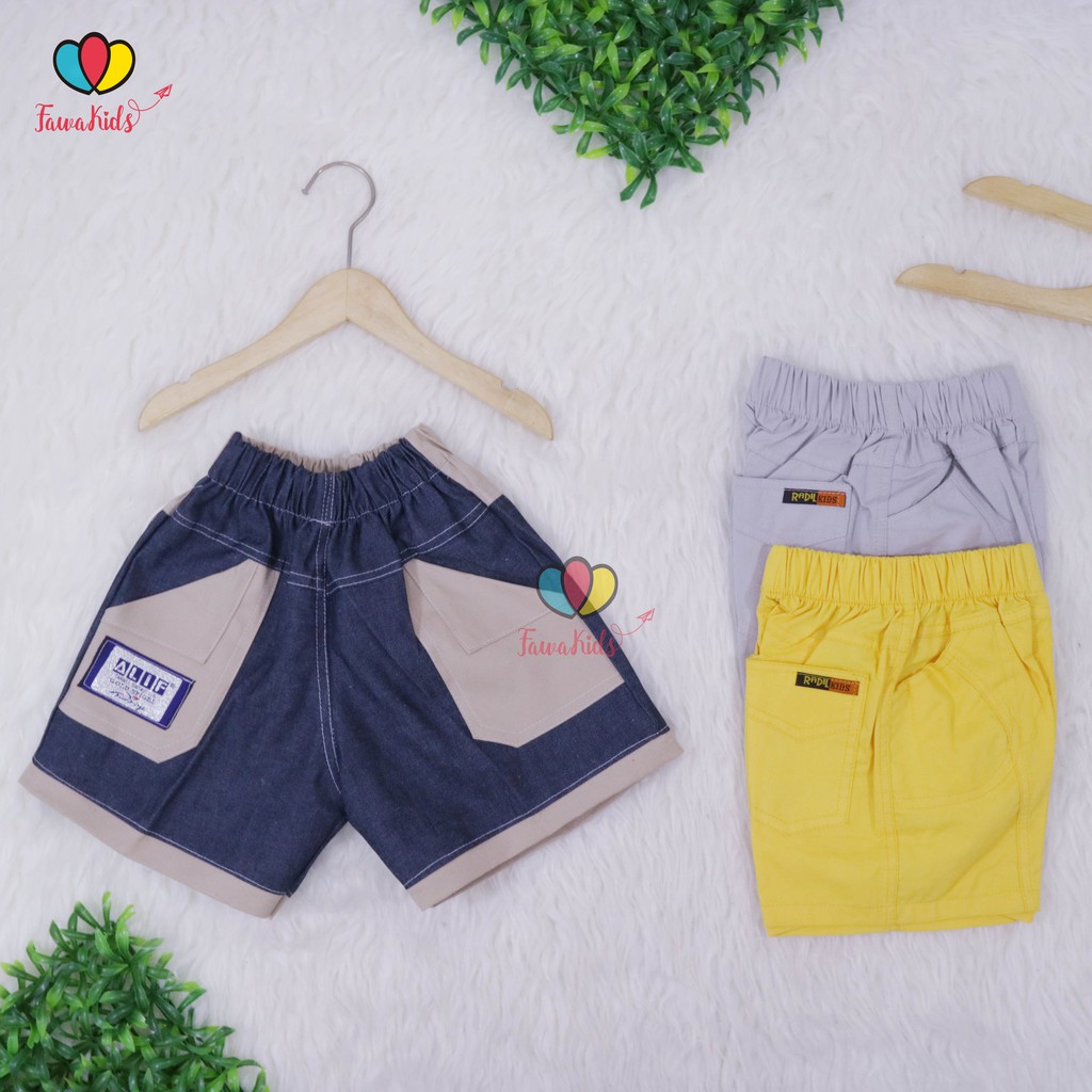 Celana Fairuz uk 1-2 th / Celana Harian Anak Pants Kids Celana Pendek Bawahan Anak Cowo Kantong