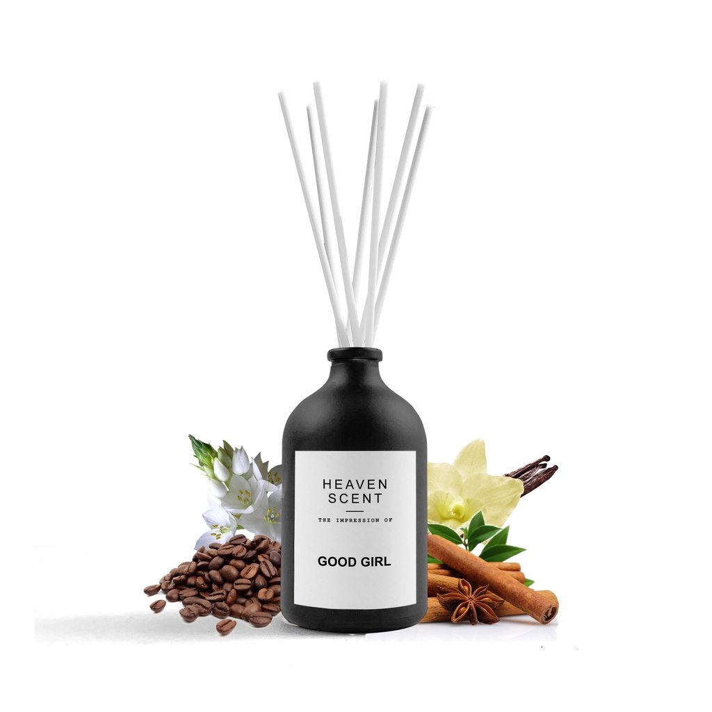 HEAVEN SCENT Luxury Reed Diffuser 100ml - Pengharum Ruangan Aromaterapi Inspired by Fragrances-Good Girl