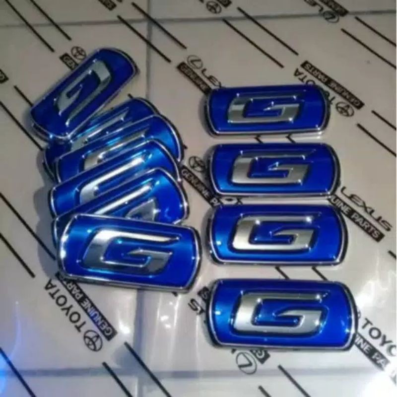 emblem tulisan tipe G avanza biru original