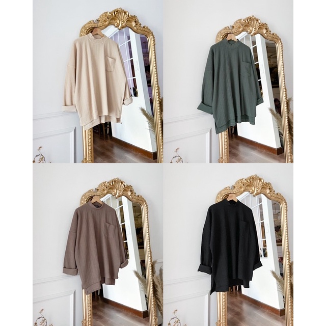 Bymeldev Pocket Oversized Knit Top (High Neck) Busui&amp;Nonbusui