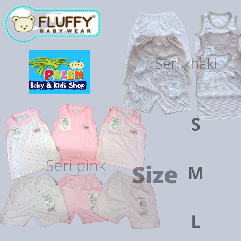 fluffy setelan singlet celana pendek (s m l)