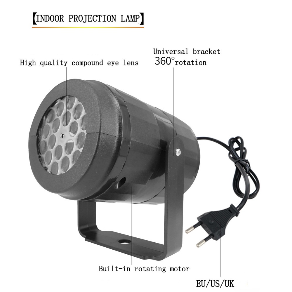 Lampu Proyektor Laser Led 16 Pola Snowflake Santa Claus Untuk Dekorasi Pesta Natal