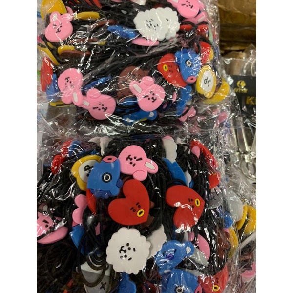 ECER Ikat kuncir rambut kain handuk lilit 1pc BTS BT21-BTS Lapis Karet