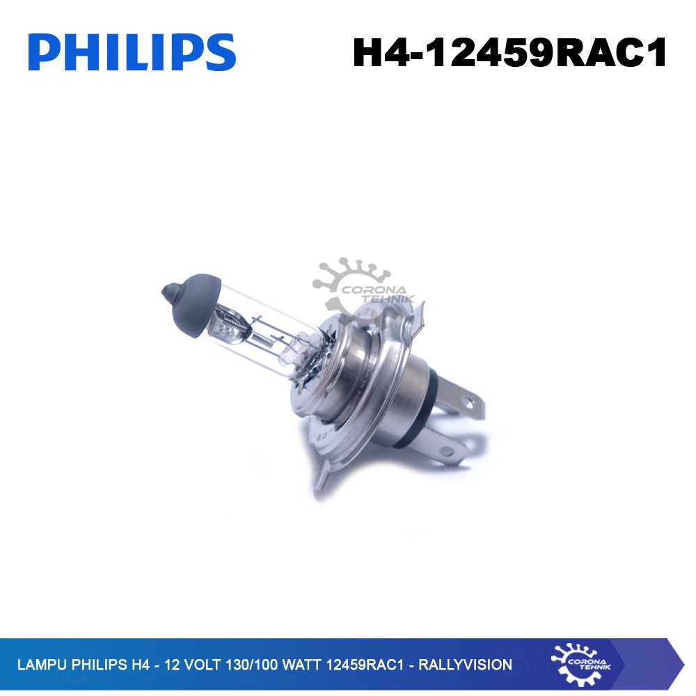 RallyVision - Lampu Philips H4 - 12 Volt 130/100 Watt 112459RAC1