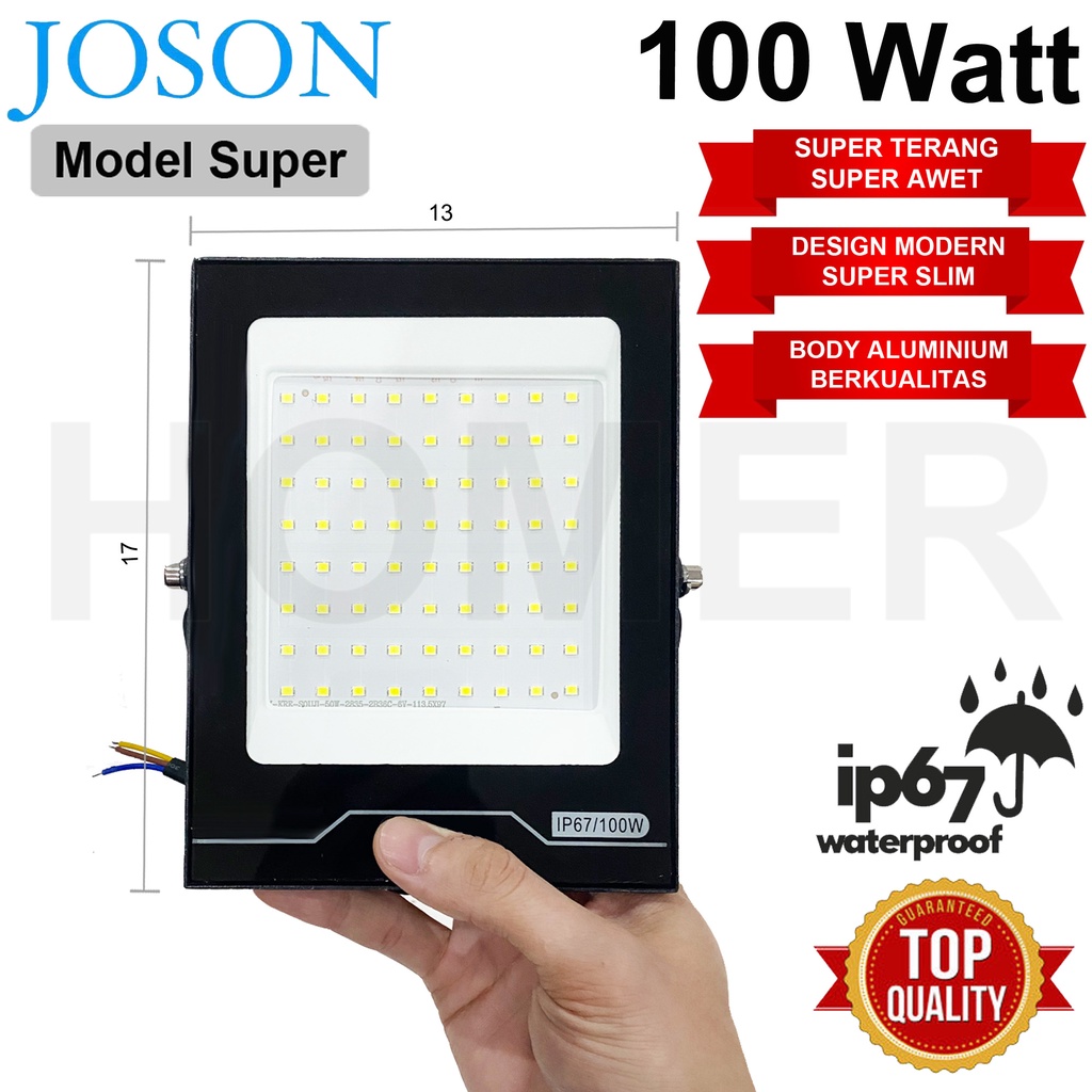 lampu led sorot / tembak / floodlight / outdoor / lapangan COB SMD super terang jarak jauh 100w 100 w 100 watt 100watt valescom valpro emico probest hamatsu hattasu joson ip65 ip66 ip67