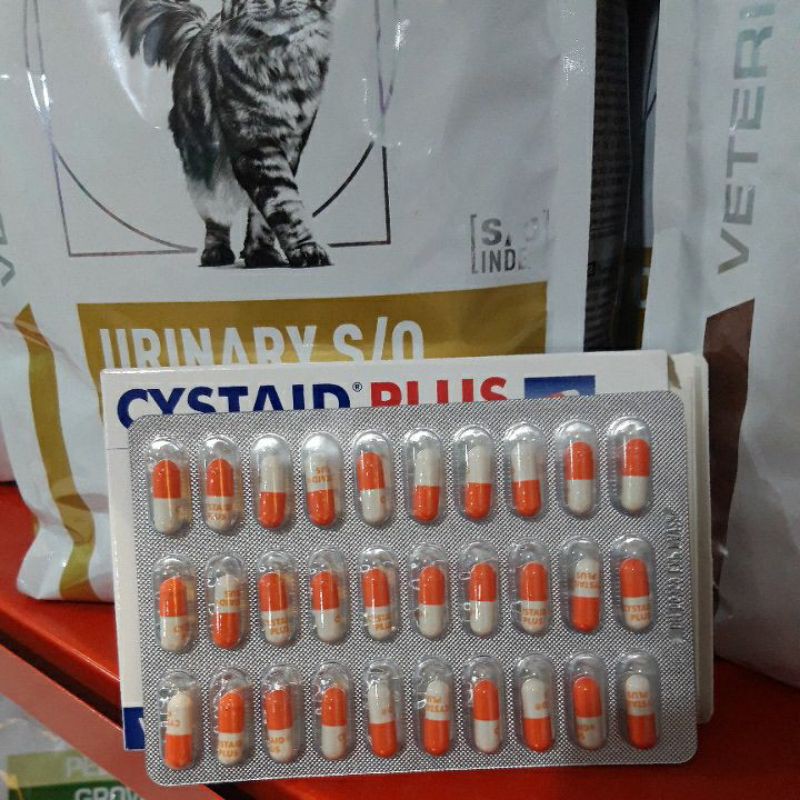 Cystaid Plus (vet plus) 1 stip isi 30 Capsules / Obat Saluran Urin Kucing Cystaid plus