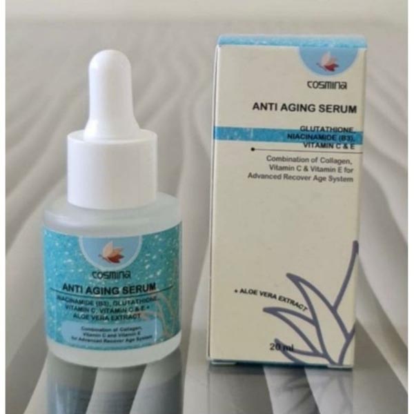 COSMINA FACE SERUM 20 ML | SERUM WAJAH | BRIGHTLY MOISTLY - ANTI AGING - ANTI ACNE | JERAWAT | MENCERAHKAN