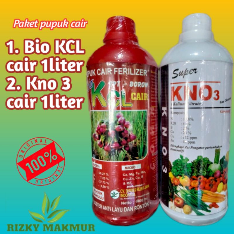 paket pupuk kcl cair + kno3 cair