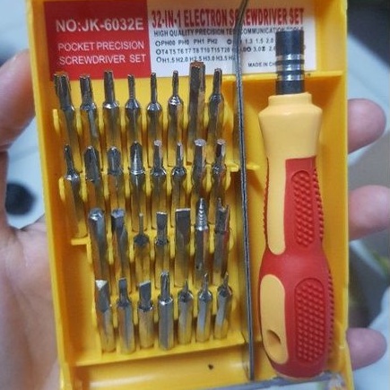 Obeng set jam tangan laptop komputer Handphone hp AUTOSAT JK-6032-E tool set 32 in 1 screwdriver pocket