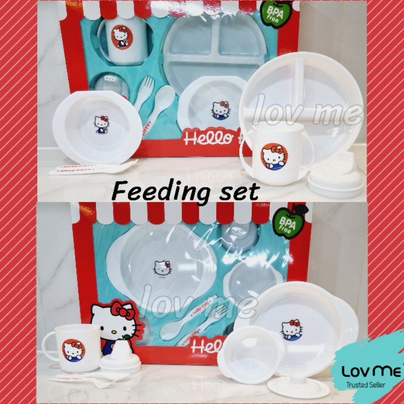 lov me❤️ Lusty Bunny Feeding Set Medium Hello Kitty Sanrio Peralatan Makan Bayi Anak Mpasi HK LB201 LB202 LB203 LB204