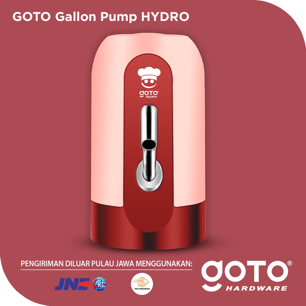 GOTO HYDRO Pompa Galon Elektrik LED Pencetan Air Minum Otomatis Murah Dispenser Alat Pemompa Kompa Galon Baterai Cas Automatic Water Pump Electric USB Charger Portable Recharge Food Grade Warna Hitam Putih Biru Hijau Ungu Pink