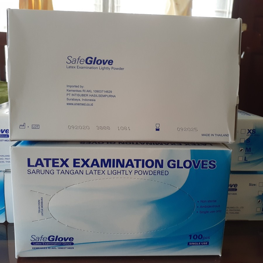 Sarung Tangan Latex Karet Handscoon Gloves Safeglove isi 100pcs hanskun 100 pcs Size S M L